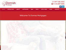 Tablet Screenshot of donnasmortgages.com